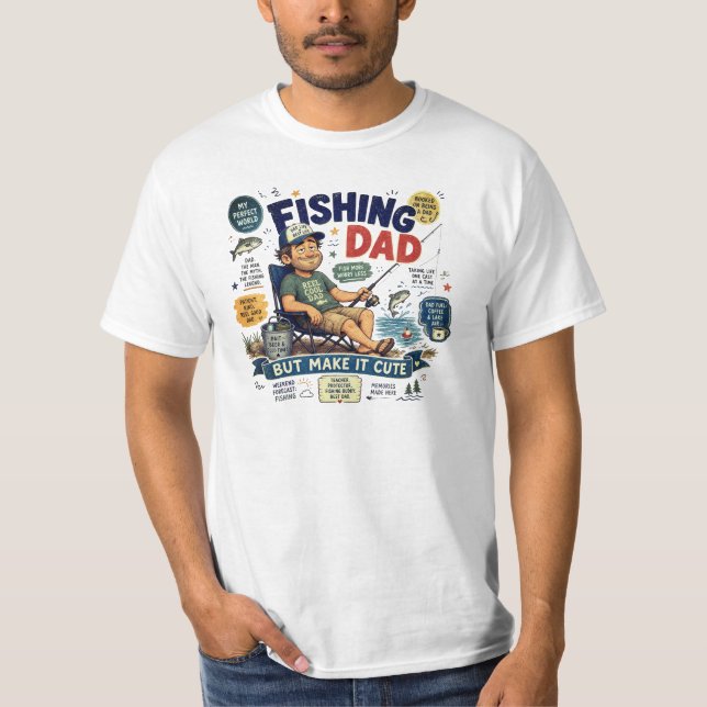 T-shirt drôle pour papa pêcheur (Devant)