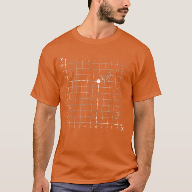 T-shirt drôle pour prof de maths plan de coordonné (Devant)