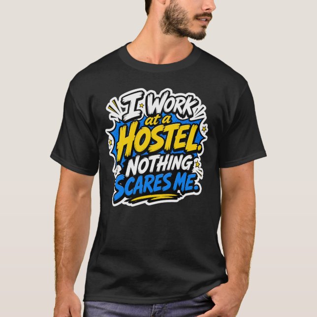 T-shirt drôle pour travailleur d'auberge  (Devant)