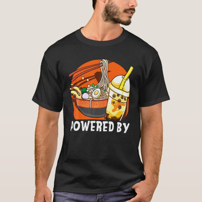 T-shirt Drôle Powered Par Ramen (Devant)