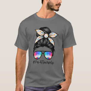 T-shirt Drôle Pré K Life Bun Retour À L'École S 1Er Jour D