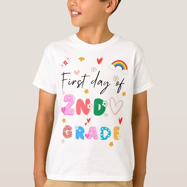 T-shirt drôle premier jour de 2e année cool (Devant)