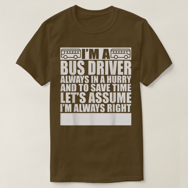 T-shirt Drôle Présent Pour Hubby Buzzer Busman Motorcoach  (Design devant)