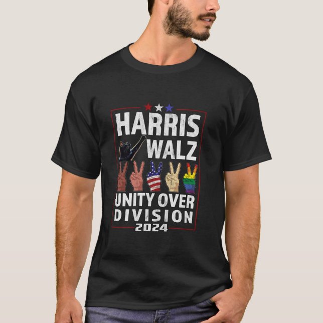 T-shirt Drôle Président Kamala Harris Chat Dames Unity Ove (Devant)