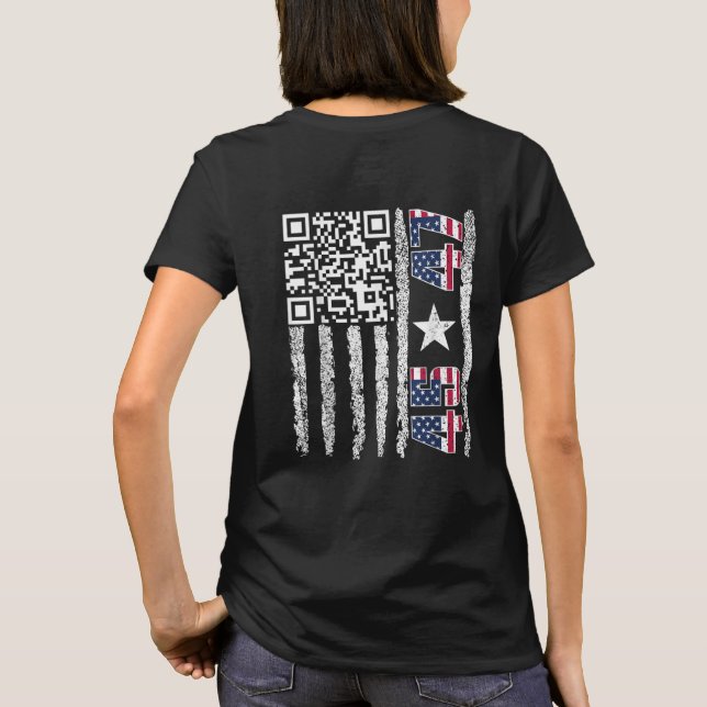 T-shirt Drôle président QR Trump Dance Code drapeau améric (Dos)