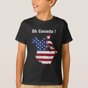 T-shirt Drôle Président Trump Disant Oh Canada Carte Améri