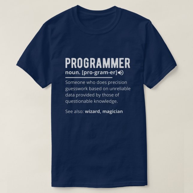 T-shirt Drôle Programmer Code Développeur Définition (Design devant)