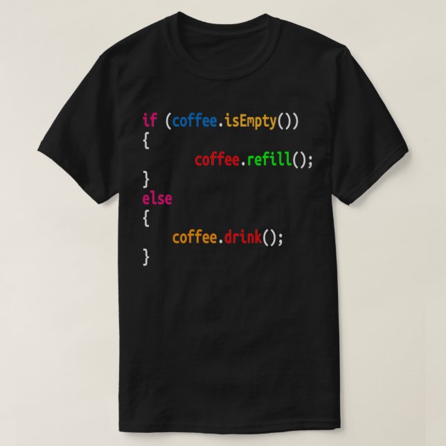 T-shirt Drôle Programmeur Café Cadeau Pour Coders Coffee L (Design devant)