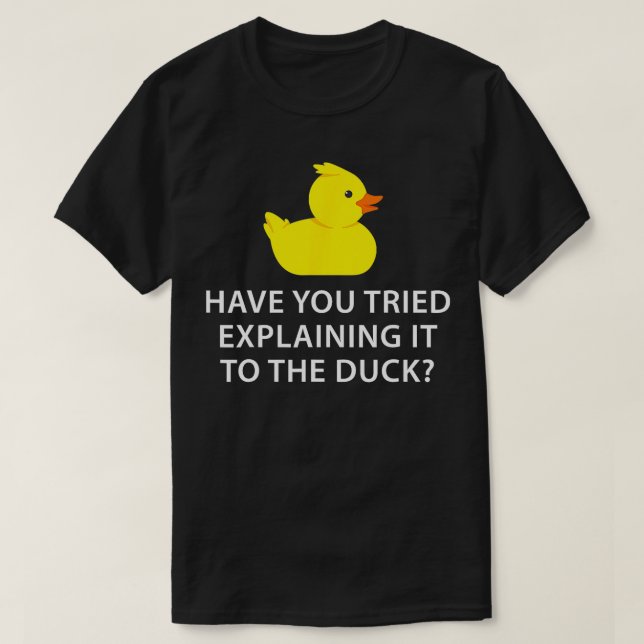 T-shirt Drôle Programmeur Débogage de canard en caoutchouc (Design devant)