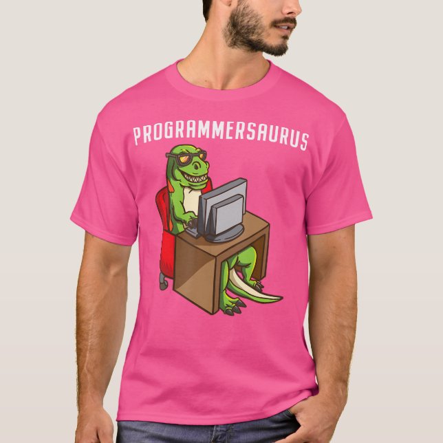 T-shirt Drôle Programmeur T Rex Dinosaur Programmation Cod (Devant)
