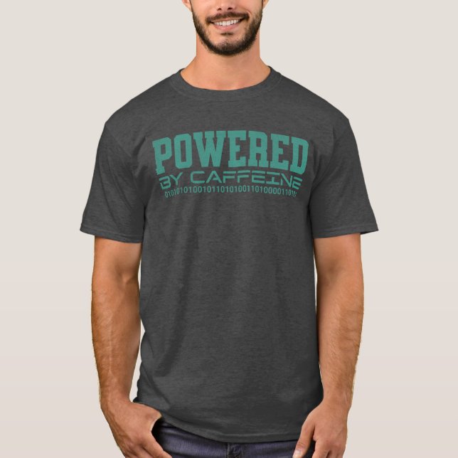 T-shirt Drôle Propulsé Par Le Hacker De Caféine Hacking Ét (Devant)