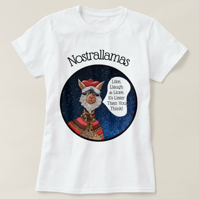 T-shirt Drôle Psychique Llama Pun Plaisanterie Inspiration (Design devant)