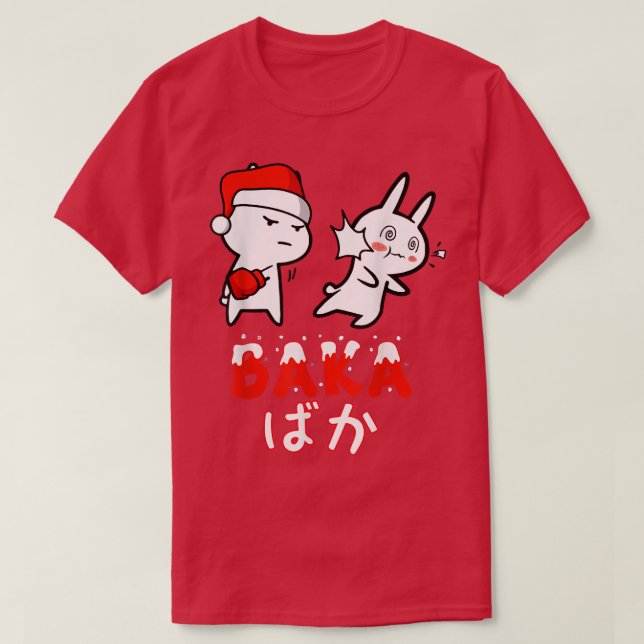 T-shirt Drôle Pyjama de Noël, Anime Baka Idiot Rabbit Bu (Design devant)