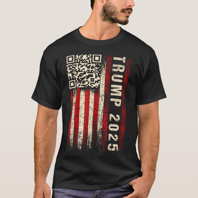 T-shirt Drôle Qr Donald Trump Dancing 4745 Code Vidéo (Devant)