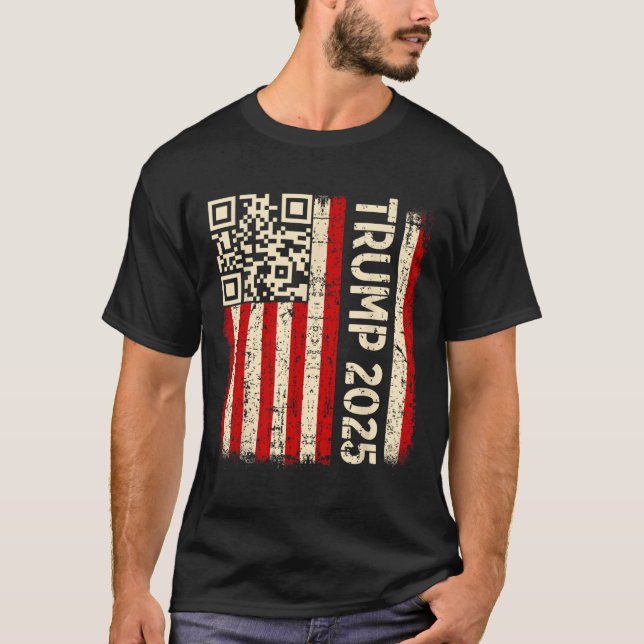 T-shirt Drôle Qr Donald Trump Dancing 4745 Code Vidéo (Devant)