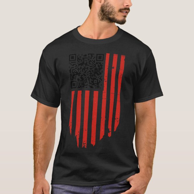 T-shirt Drôle Qr Trump Danser Code Danse Rouge Et Blanc (Devant)