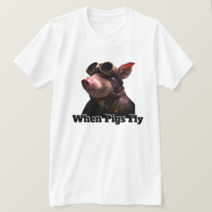 T-shirt Drôle quand les porcs volent