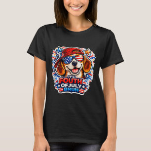 T-shirt Drôle quatrième juillet bruh beagle chien patrioti