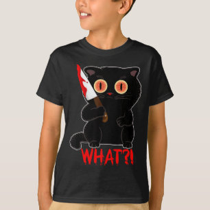 T-shirt Drôle Que_ Y Chat Halloween Noir Poignarde Des Cha