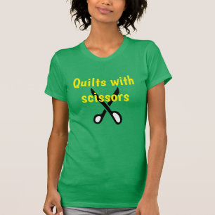 T-shirt Drôle Quilter's Tee, Joli Green & Yellow