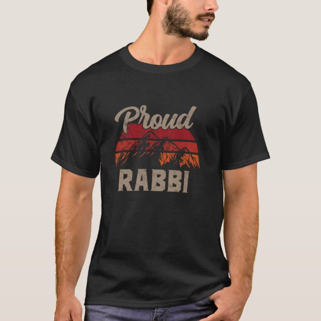T-shirt Drôle Rabbi Superhero Hommes Vintages Papa (Devant)