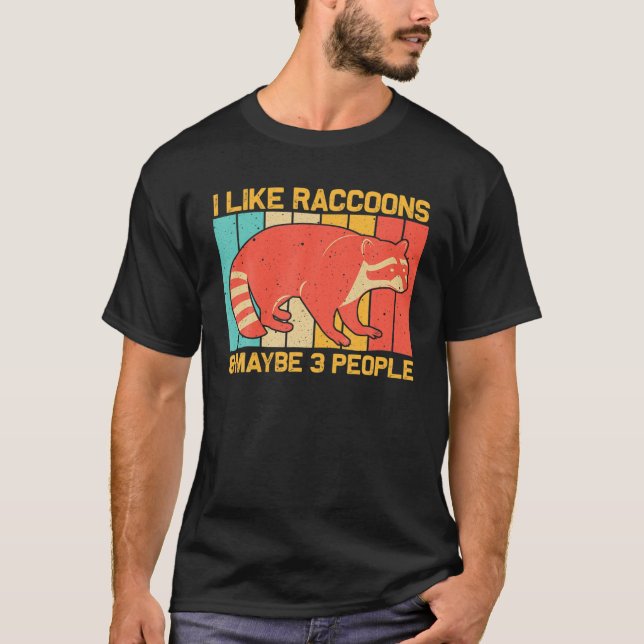 T-shirt Drôle Raccoon Design Pour Hommes Femmes Raccoon Lo (Devant)
