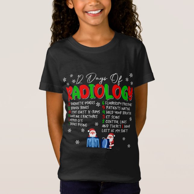 T-Shirt Drôle Radiologue Noël 12 Jours De Radiologie R (Devant)