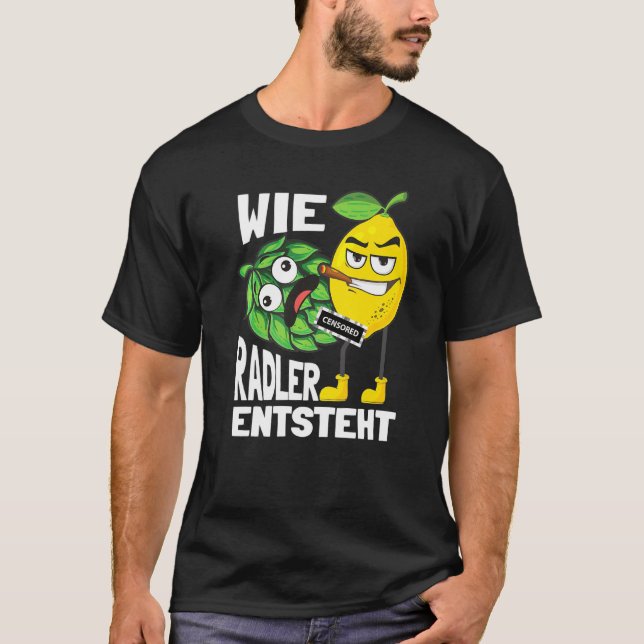 T-shirt Drôle Radler Buveur De Bières Dit Wie Radler (Devant)