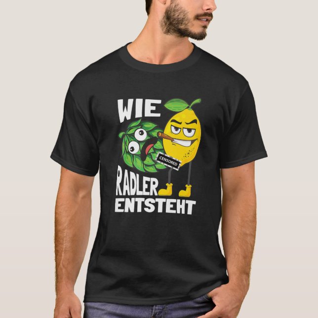 T-shirt Drôle Radler Buveur De Bières Dit Wie Radler (Devant)