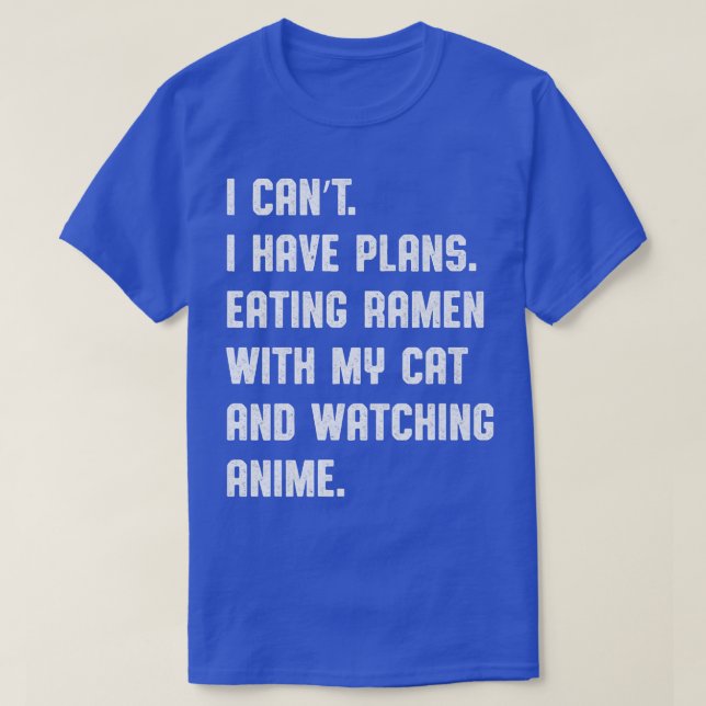 T-shirt Drôle ramen, anime et chats  (Design devant)