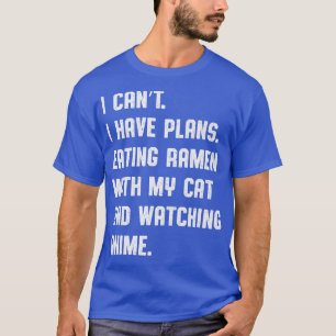 T-shirt Drôle ramen, anime et chats 
