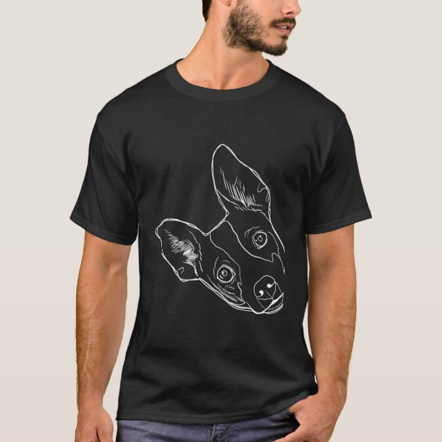 T-shirt Drôle Rat de Chien Terrier (Devant)