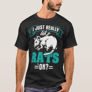 T-shirt Drôle Rat Design J'aime vraiment Rats ok