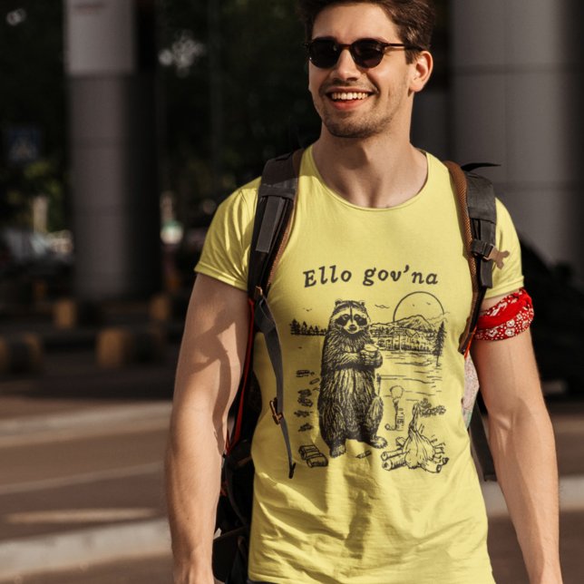 T-shirt Drôle Raton Britannique Manger Garbage Campfire (Créateur téléchargé)