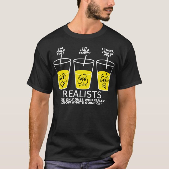 T-shirt drôle Realist Cup noir (Devant)