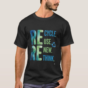 T-shirt Drôle Réduire Réutiliser Recycler Éco-Responsable