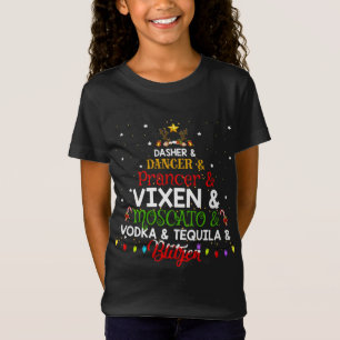 T-Shirt Drôle Reindeer Alcool Noms Noël