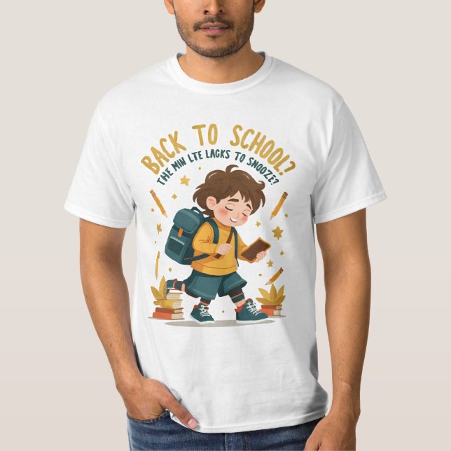 T-shirt Drôle Retour à l'école Dos de dessin - Humour étud (Devant)