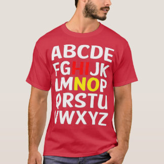 T-shirt Drôle Retour À L'École Hi Alphabet Pré K Kindergar