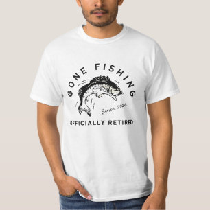 T-shirt Drôle Retraite Partis Pêche Officiellement Retrait