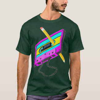 T-shirt Drôle Retro 80s Cassette Tape Penser Mus