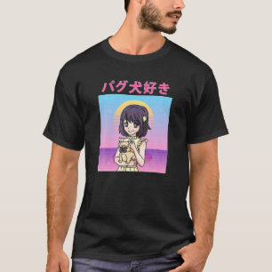 T-shirt Drôle Retro 90S Japonais Kawaii Anime fille Carlin