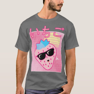 T-shirt Drôle Rétro 90s Japonais Kawaii Fraise Rétro A