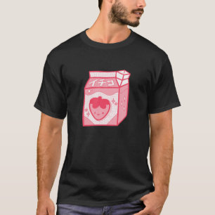 T-shirt Drôle Retro 90S Japonais Kawaii Lait Fraise Sh