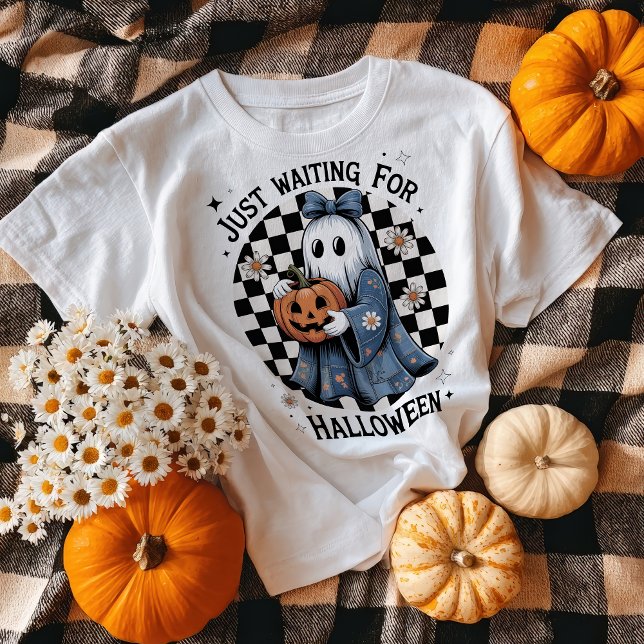 T-shirt Drôle Retro Denim Coquette Halloween Ghost (Funny Retro Denim Coquette Halloween Ghost T-Shirt)