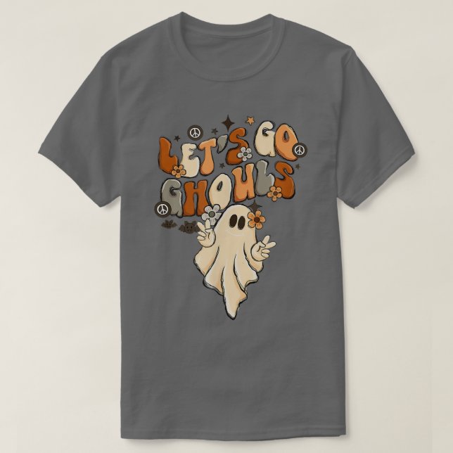 T-shirt Drôle Retro Halloween Allons Gouls (Design devant)