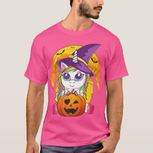 T-shirt Drôle Retro Halloween Cadeaux Cute Witchy Unicorn 