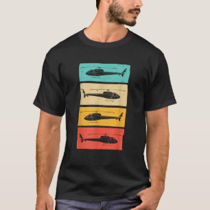 T-shirt Drôle Retro Helicopter Cadeau Pour Hommes Femmes H