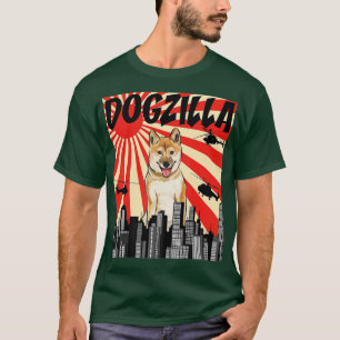 T-shirt Drôle Retro Japonais Dogzilla Shiba Inu