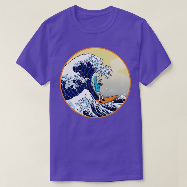 T-shirt Drôle Retro Japonais Grande Vague De Kanagawa Funn (Design devant)